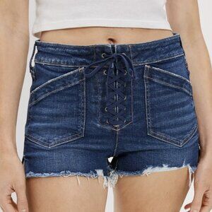 AMERICAN EAGLE Stretch High-Waisted Denim Short Short Size 4